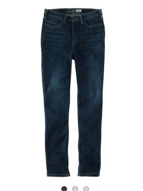 Carhartt Rugged Flex Slim Fit Tapered Jeans Womens Size 10 Short Dark Wash